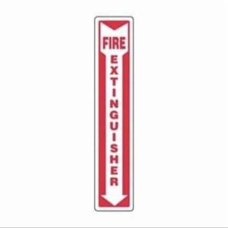 Accuform Fire Sign, Legend FIRE EXTINGUISHER ARROW, 6 mil Adhesive DuraVinyl, 24 in Height, 4 in Width MFXG918XV